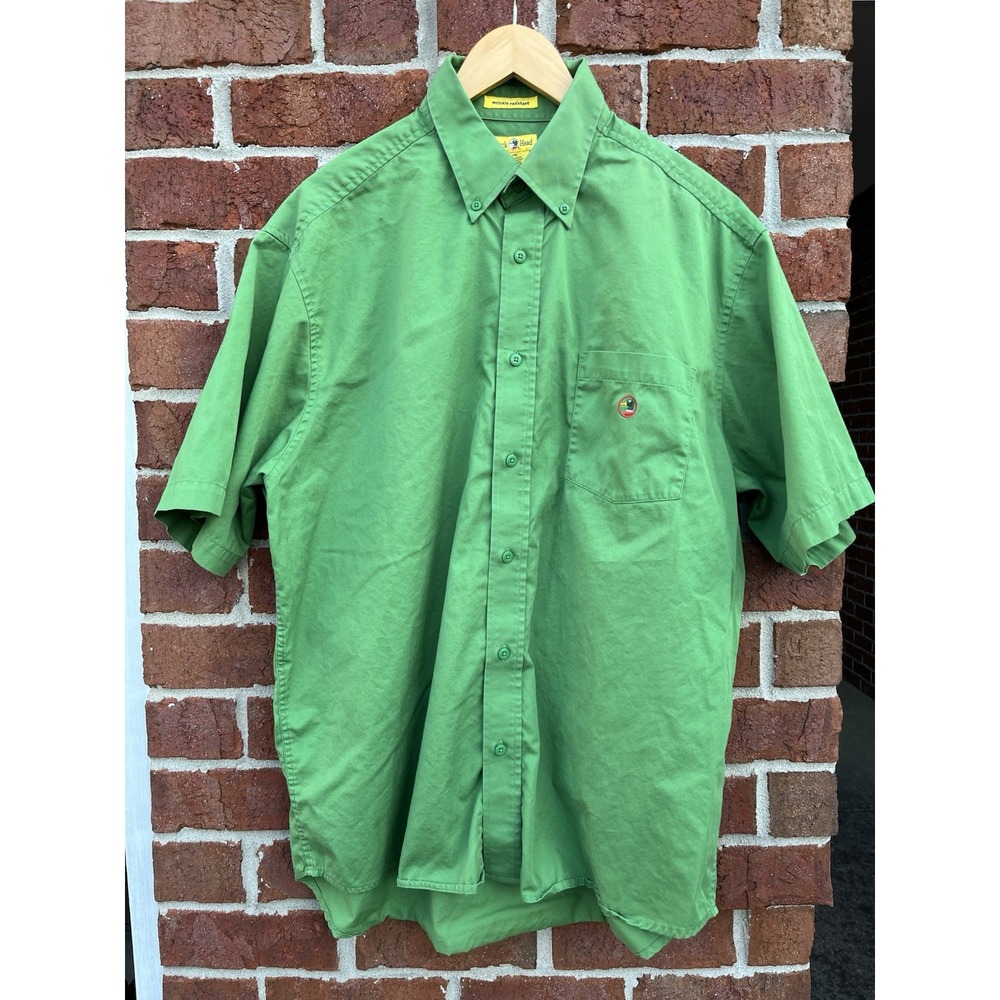 Duck Head Men's short sleeve button up L Shirt Logo Pocket